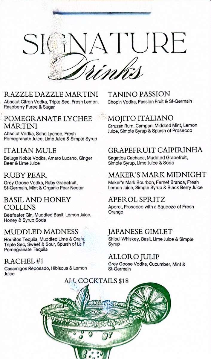 Via Alloro Menu - Image 1